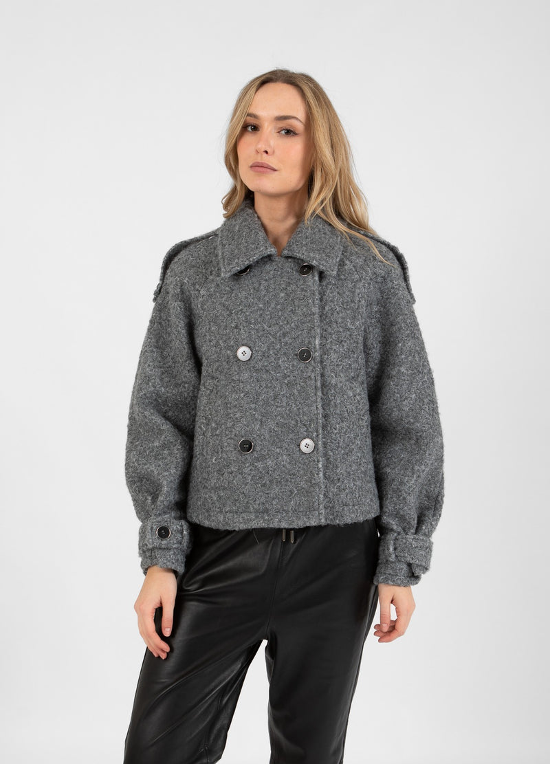 Coster Copenhagen  KORT KRØLLET ULDJAKKE Outerwear Grey - 103