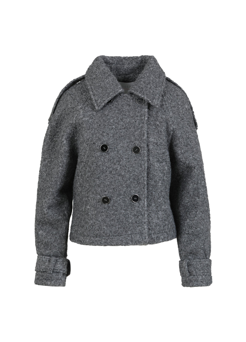 Coster Copenhagen  KORT KRØLLET ULDJAKKE Outerwear Grey - 103