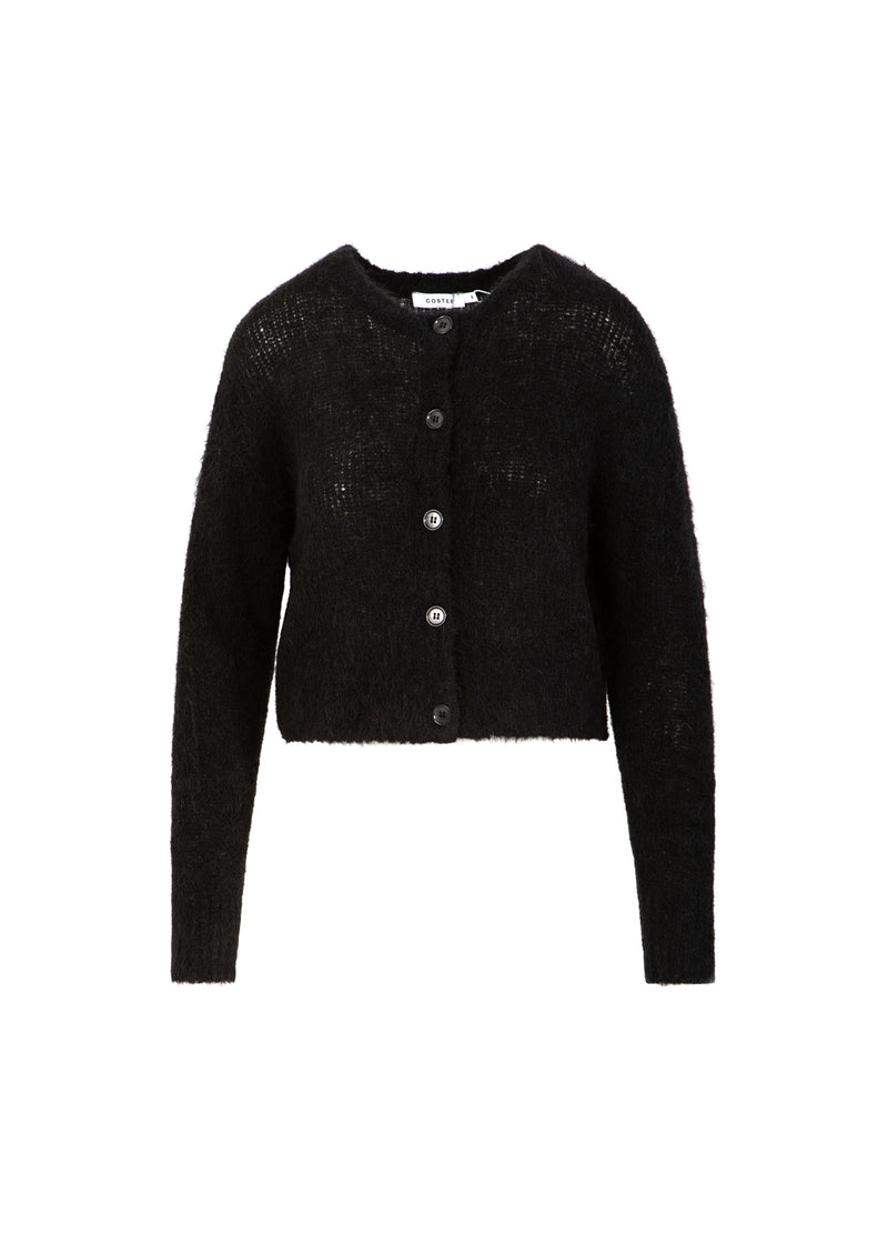 Coster Copenhagen KORT STRIKKET CARDIGAN I ALPAKA Knitwear Black - 100