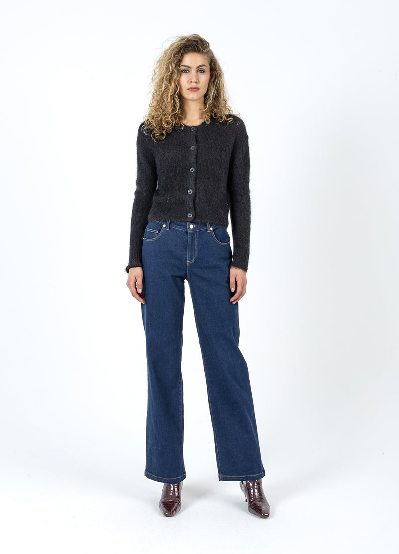 Coster Copenhagen KORT STRIKKET CARDIGAN I ALPAKA Knitwear Black - 100
