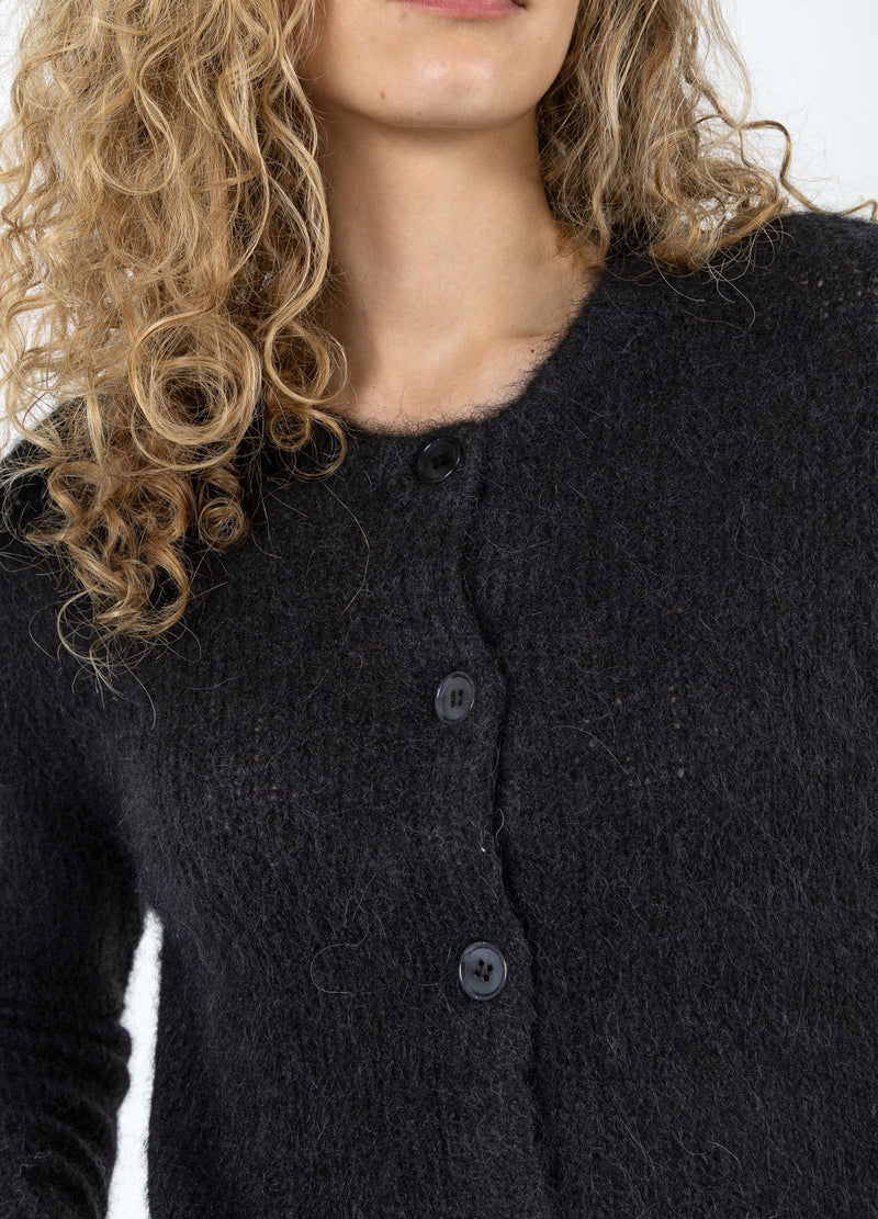 Coster Copenhagen KORT STRIKKET CARDIGAN I ALPAKA Knitwear Black - 100