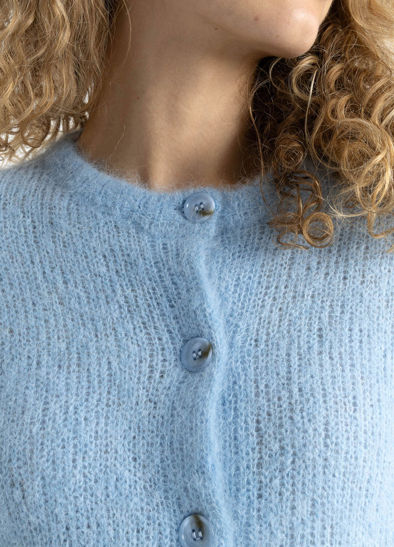 Coster Copenhagen KORT STRIKKET CARDIGAN I ALPAKA Knitwear Pastel blue - 538
