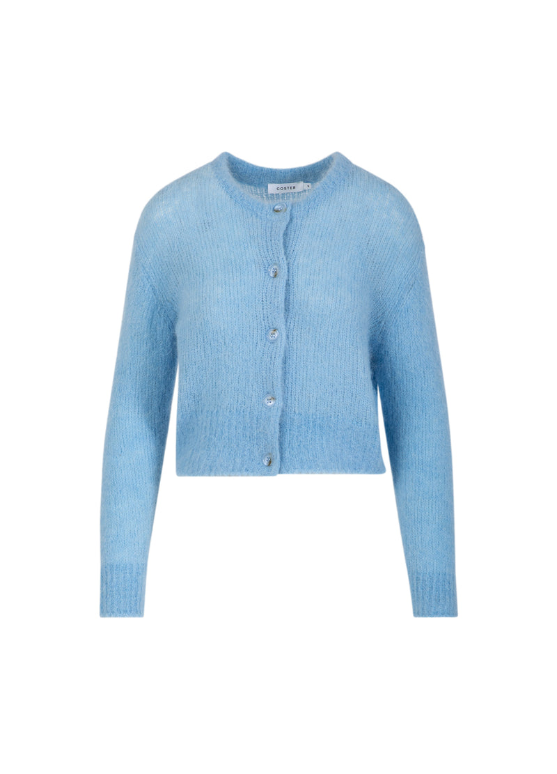 Coster Copenhagen KORT STRIKKET CARDIGAN I ALPAKA Knitwear Pastel blue - 538