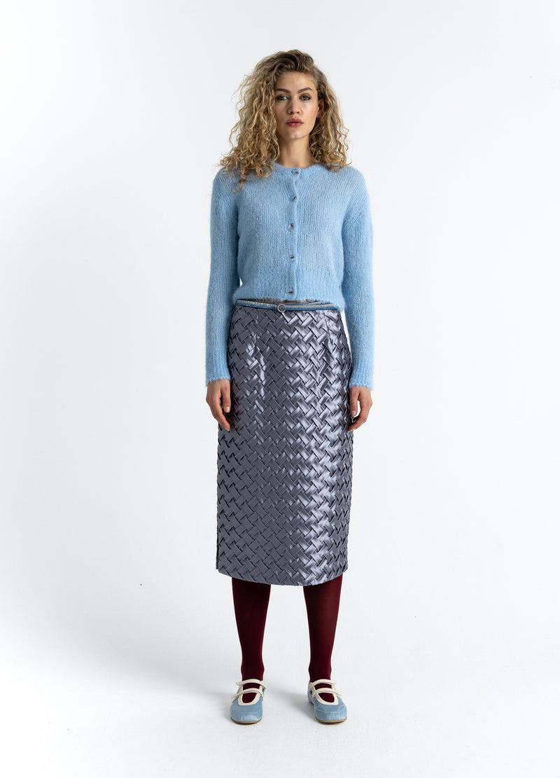Coster Copenhagen KORT STRIKKET CARDIGAN I ALPAKA Knitwear Pastel blue - 538