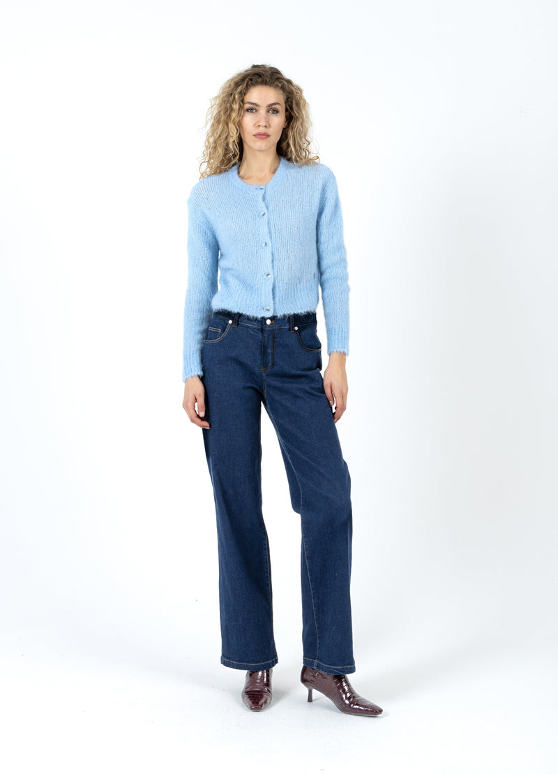 Coster Copenhagen KORT STRIKKET CARDIGAN I ALPAKA Knitwear Pastel blue - 538