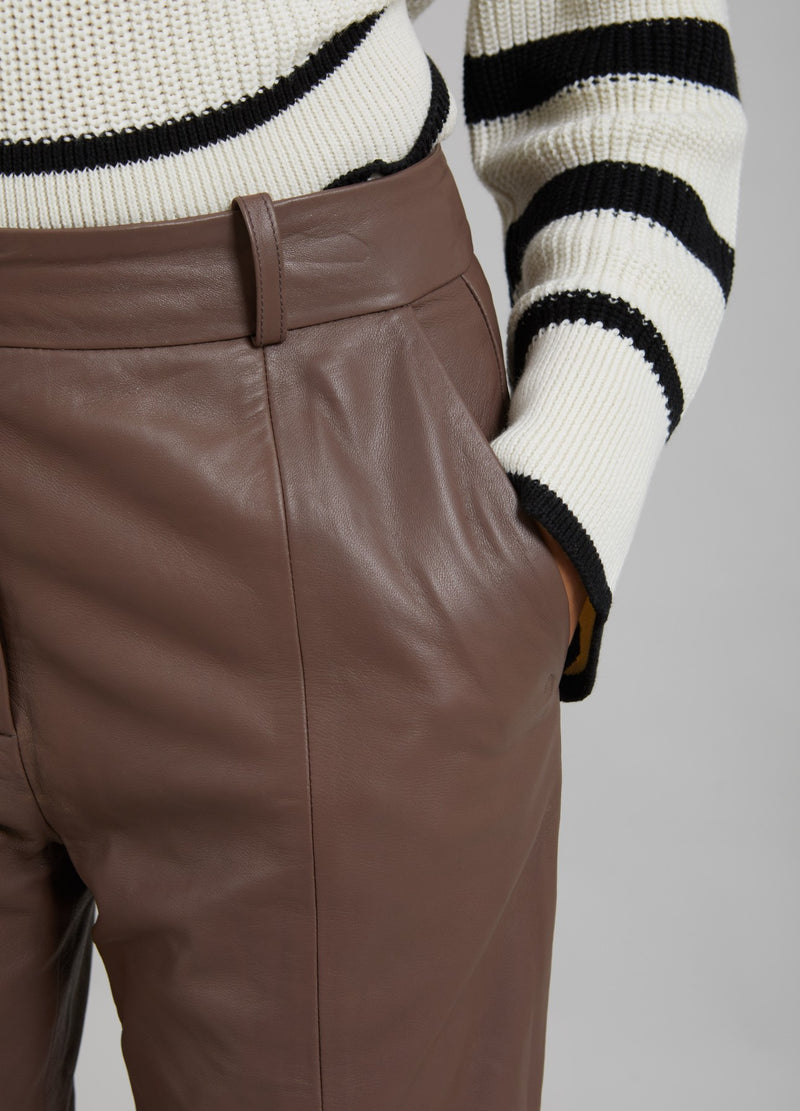 Coster Copenhagen LÆDERBUKSER - LUCIA FIT Pants Spring brown - 387