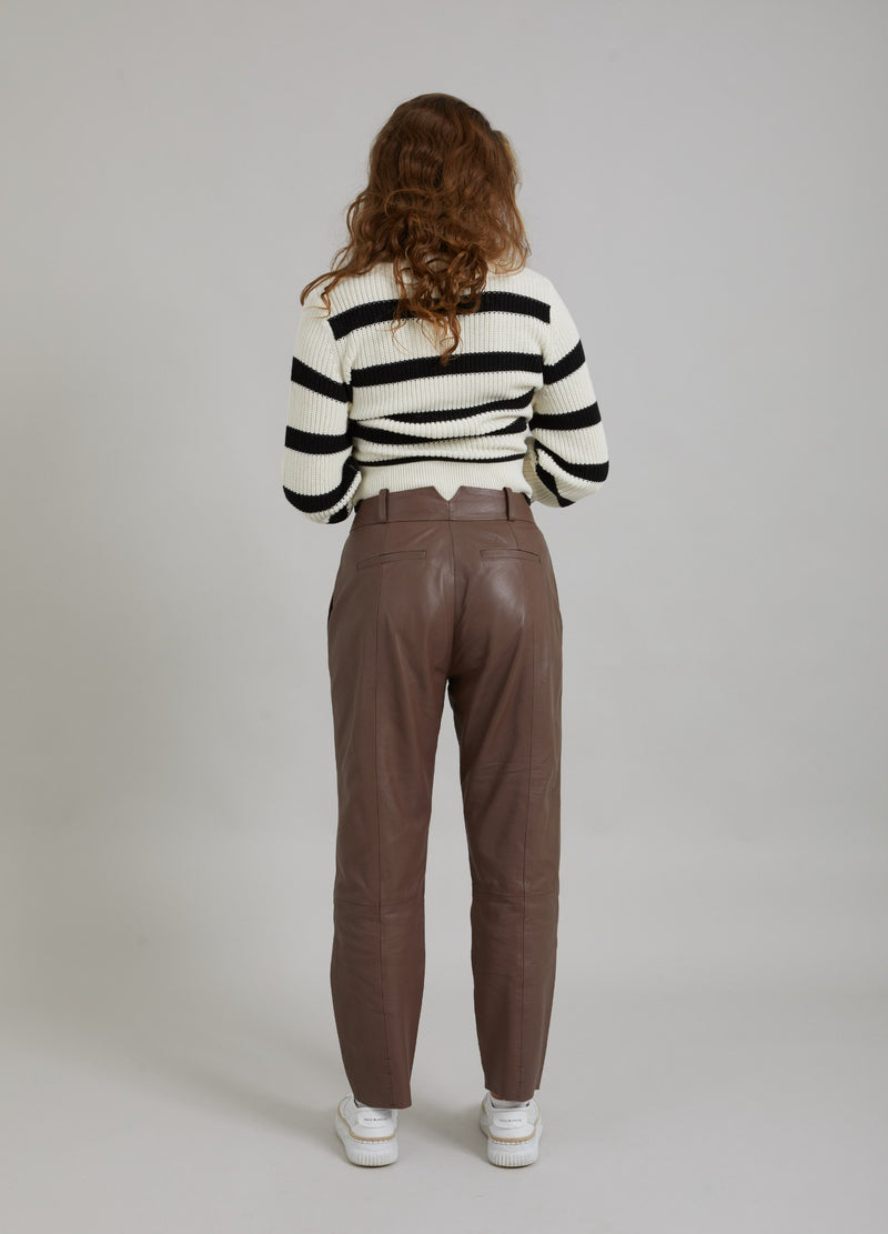 Coster Copenhagen LÆDERBUKSER - LUCIA FIT Pants Spring brown - 387