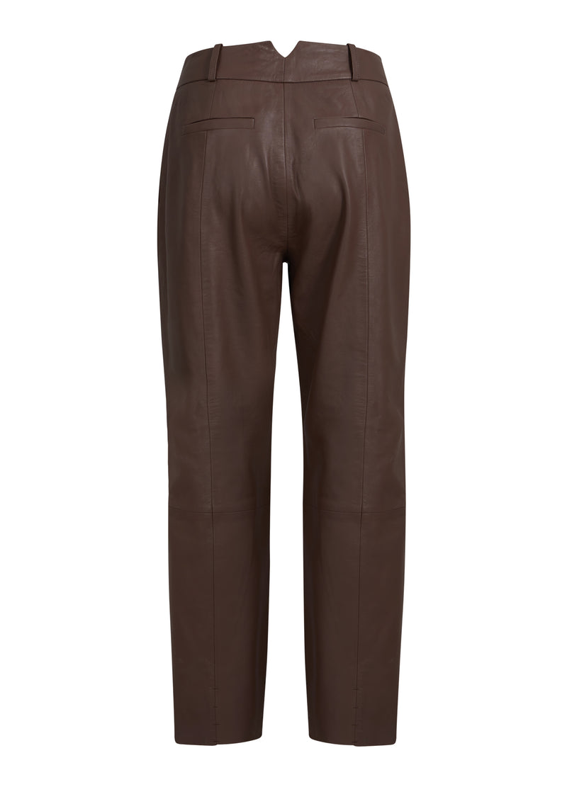 Coster Copenhagen LÆDERBUKSER - LUCIA FIT Pants Spring brown - 387