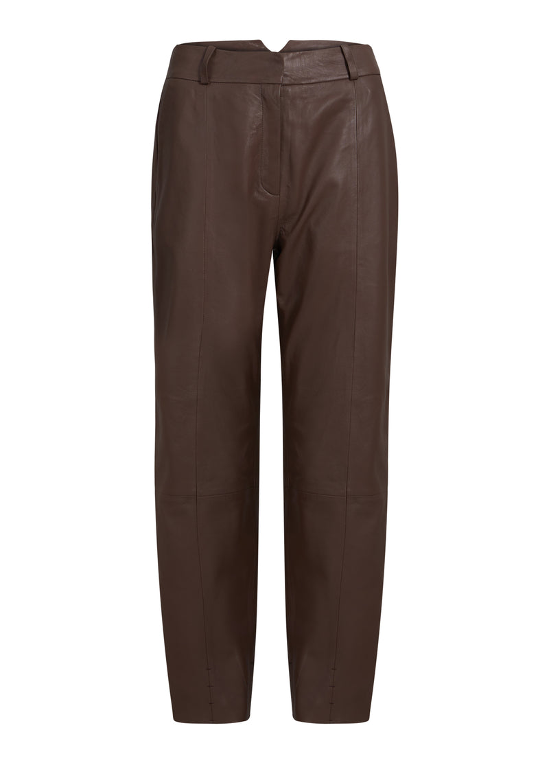 Coster Copenhagen LÆDERBUKSER - LUCIA FIT Pants Spring brown - 387