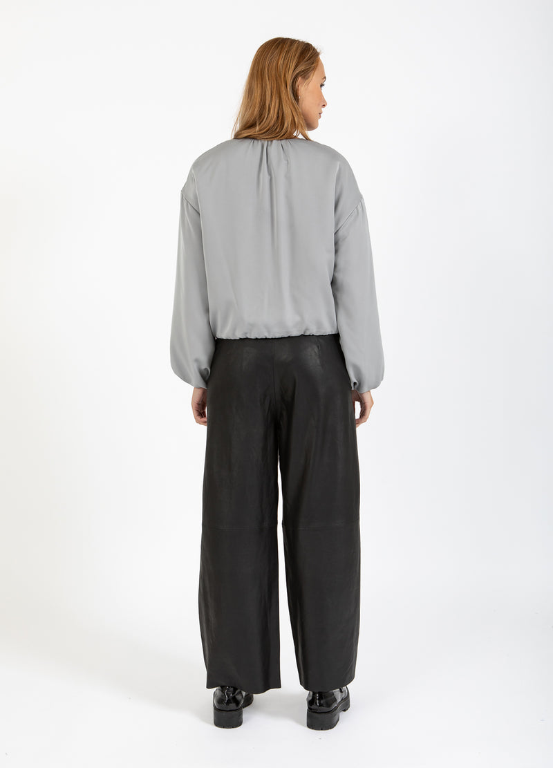 Coster Copenhagen LÆDERBUKSER - PETRA FIT Pants Black - 100