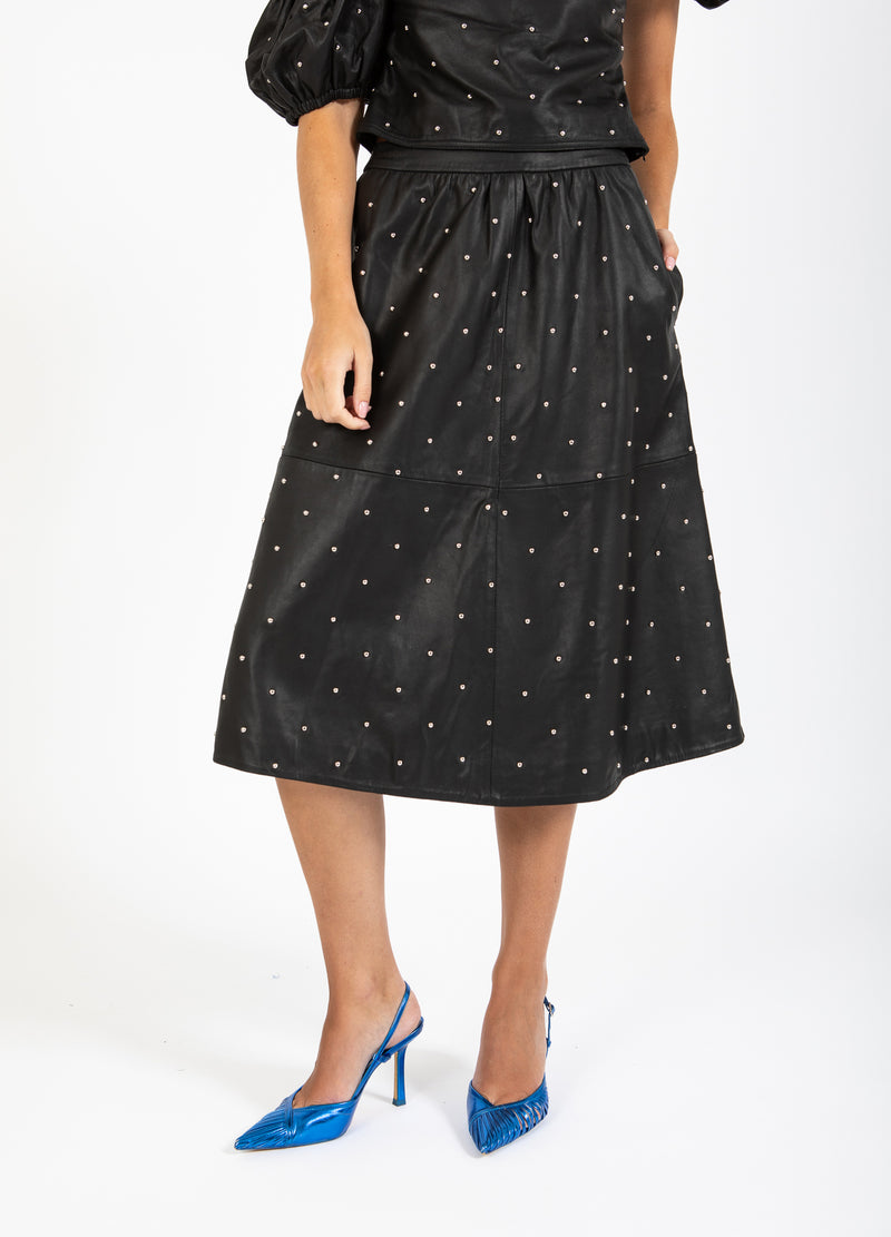 Coster Copenhagen LÆDERNEDERDEL Skirt Black - 100