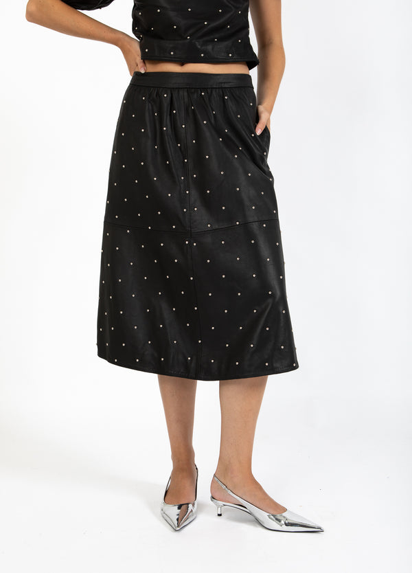 Coster Copenhagen LÆDERNEDERDEL Skirt Black - 100