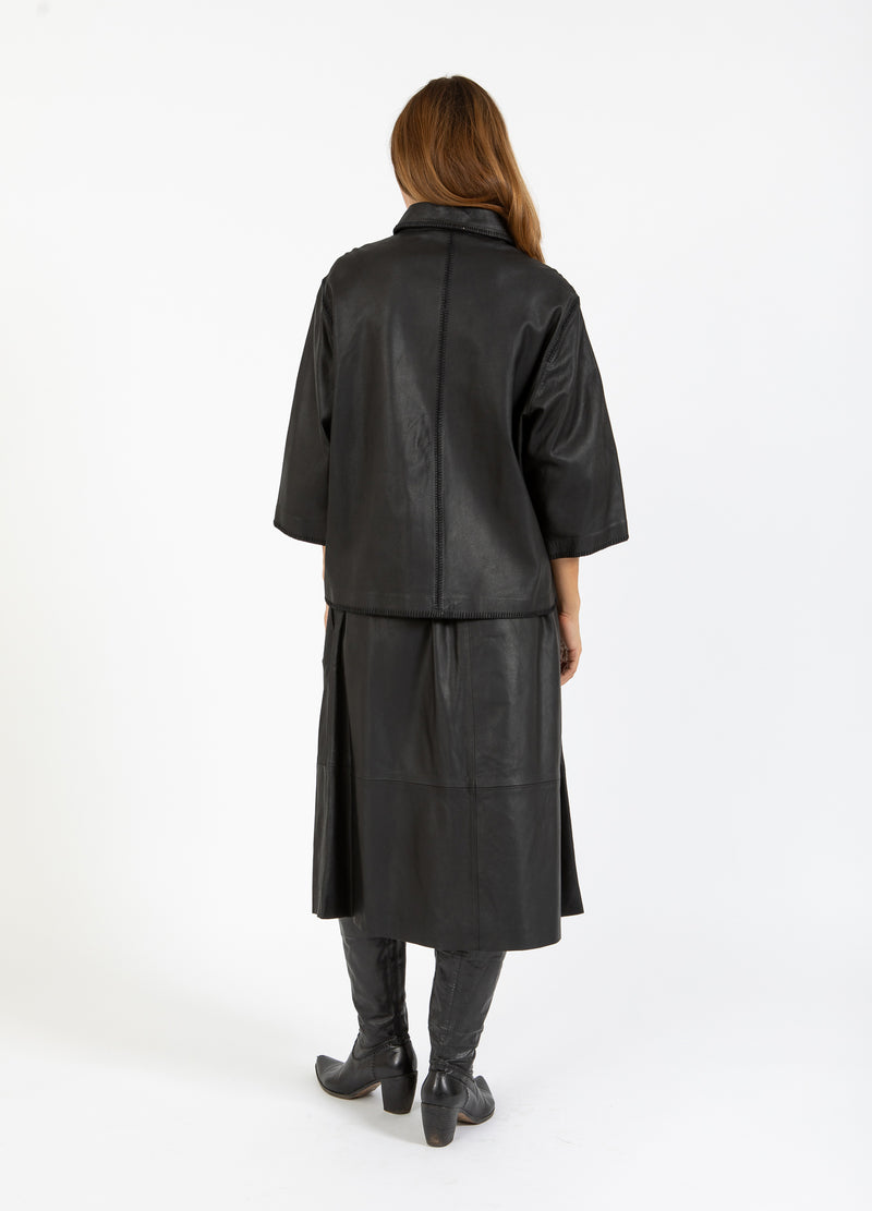 Coster Copenhagen LÆDERNEDERDEL Skirt Black - 100