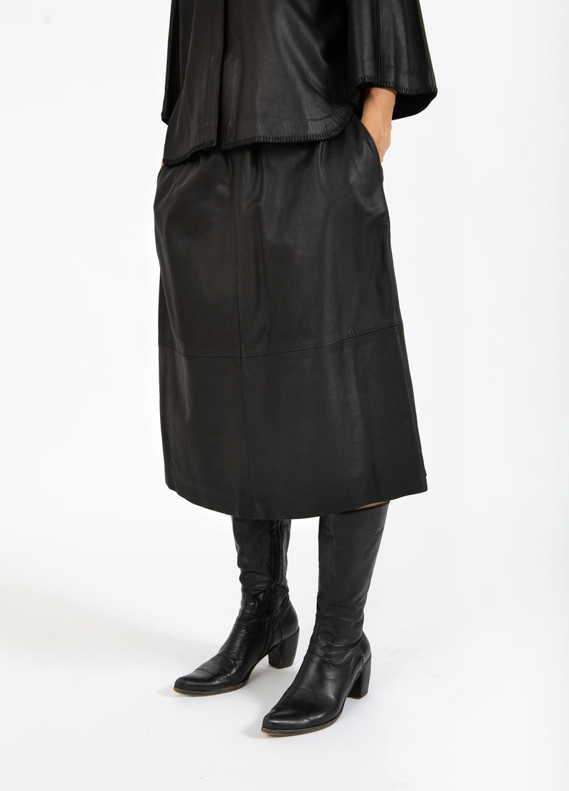 Coster Copenhagen LÆDERNEDERDEL Skirt Black - 100