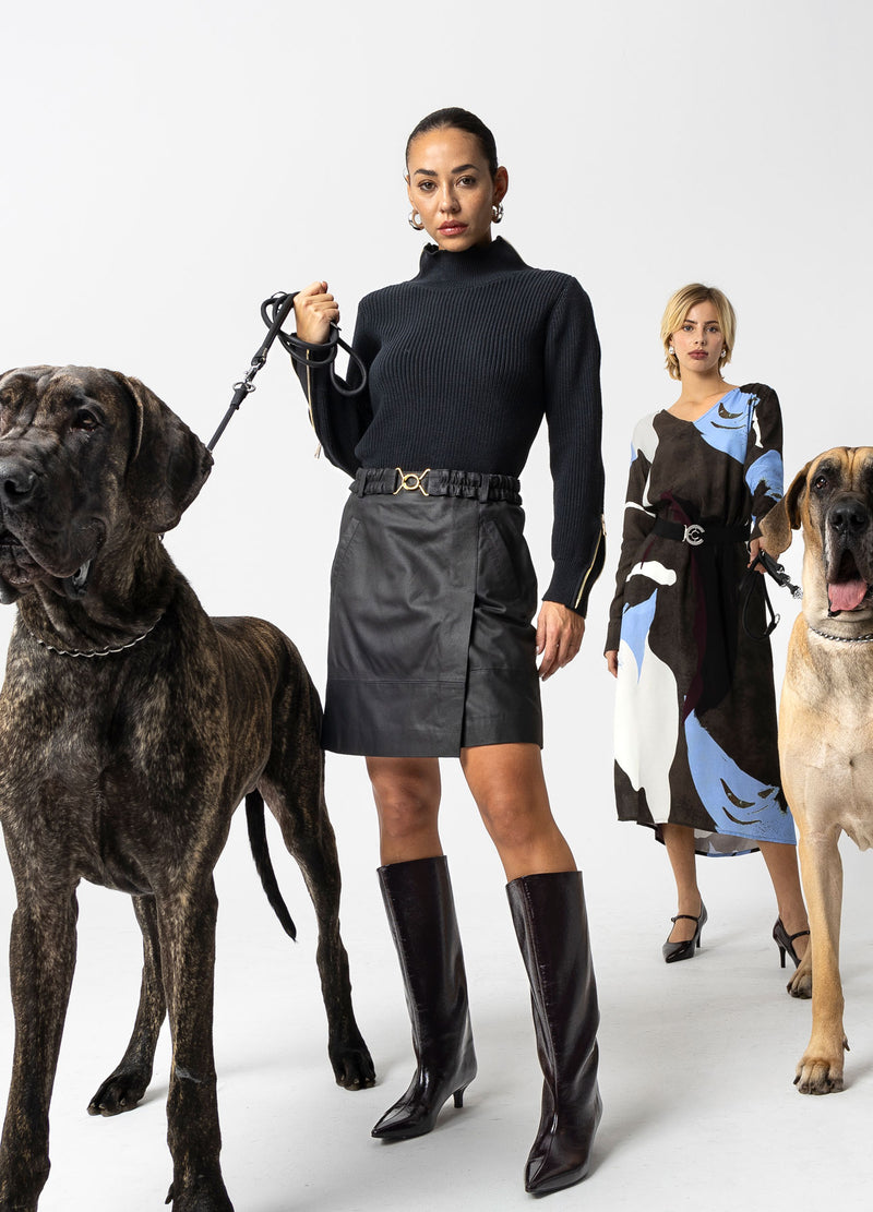 Coster Copenhagen LÆDERNEDERDEL Skirt Black - 100