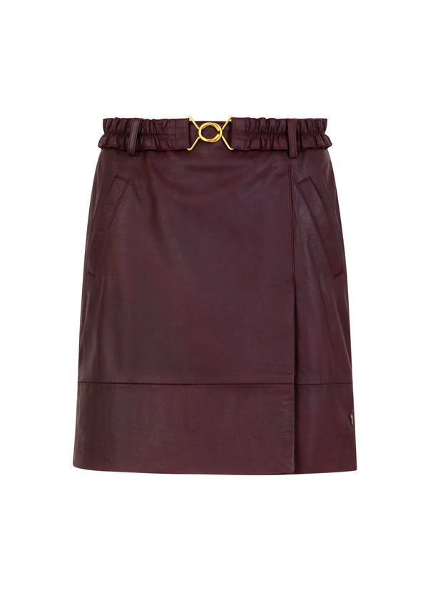 Coster Copenhagen LÆDERNEDERDEL Skirt Bordeaux - 653