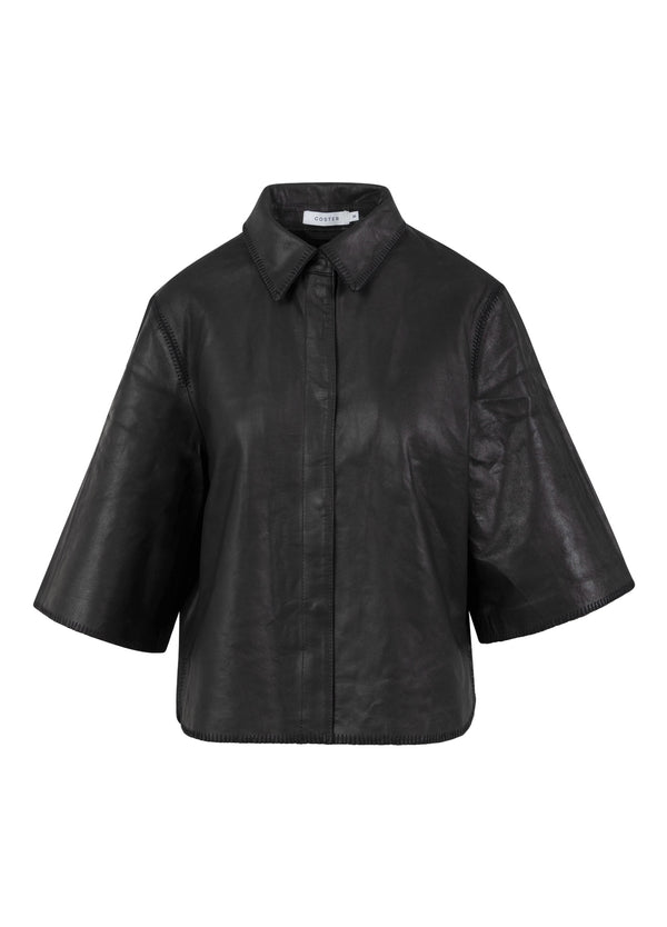 Coster Copenhagen LÆDEROVERSKJORTE Shirt/Blouse Black - 100