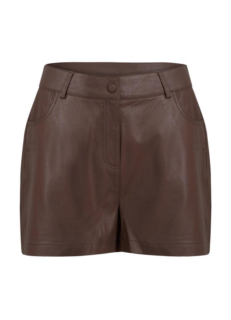 Coster Copenhagen LÆDERSHORTS Pants Spring brown - 387