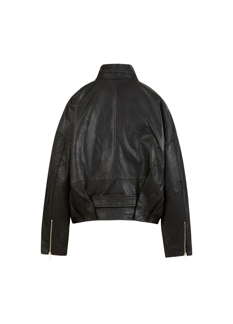 Coster Copenhagen LÆDER BOMBERJAKKE Outerwear Black - 100