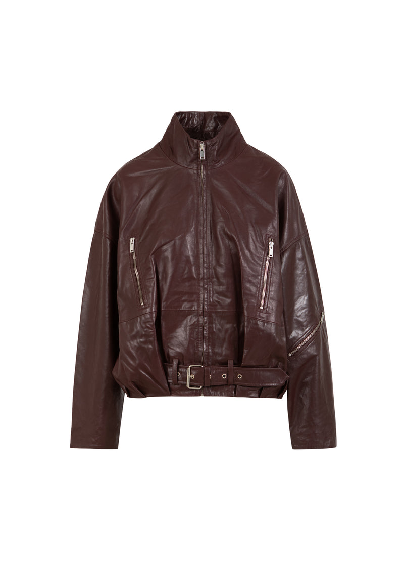 Coster Copenhagen LÆDER BOMBERJAKKE Outerwear Bordeaux - 653