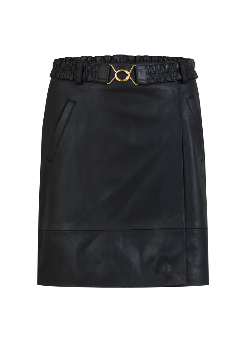 Coster Copenhagen  LÆDER NEDERDEL Skirt Black - 100