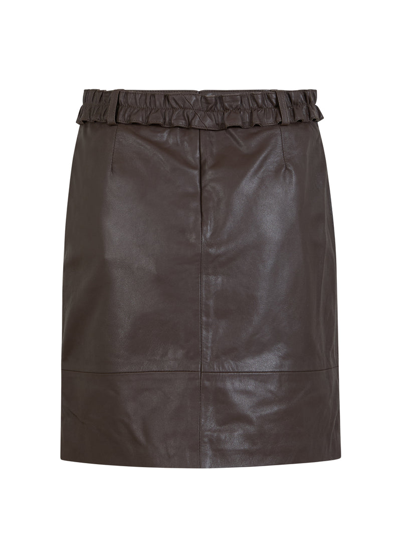 Coster Copenhagen  LÆDER NEDERDEL Skirt Dark Brown - 335