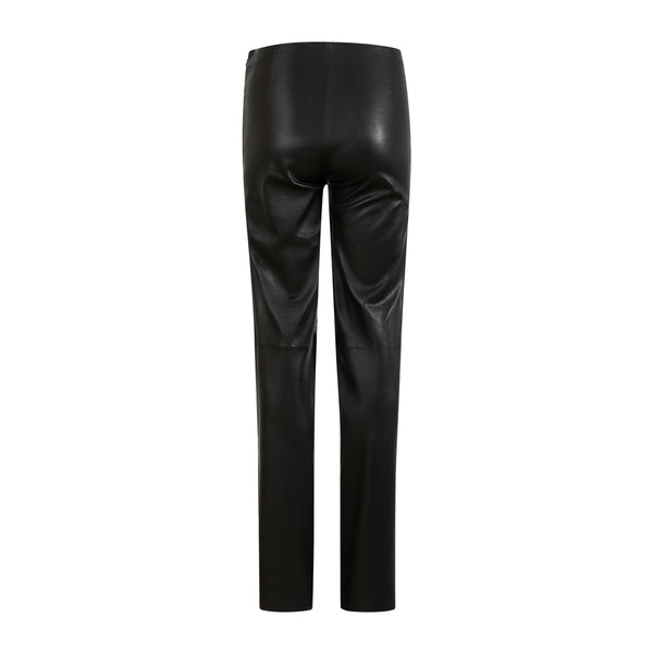 Coster Copenhagen LANGE LÆDERLEGGINGS - MYNTE FIT Pants Black - 100