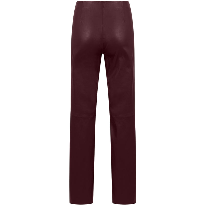 Coster Copenhagen LANGE LÆDER LEGGINS M. UDVIDET BEN - MYNTE PASFORM Pants Bordeaux - 653