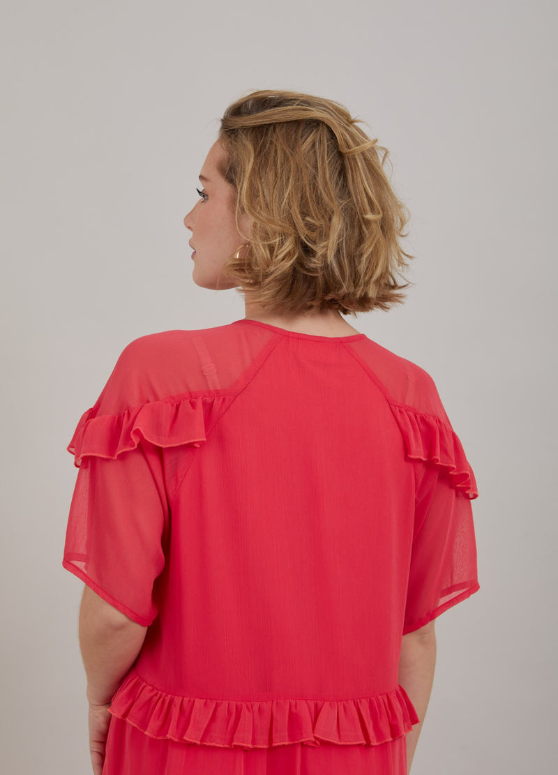 Coster Copenhagen LANG KJOLE M. FLÆSER Kjole Coral pink - 626