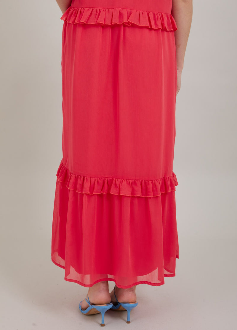 Coster Copenhagen LANG KJOLE M. FLÆSER Kjole Coral pink - 626