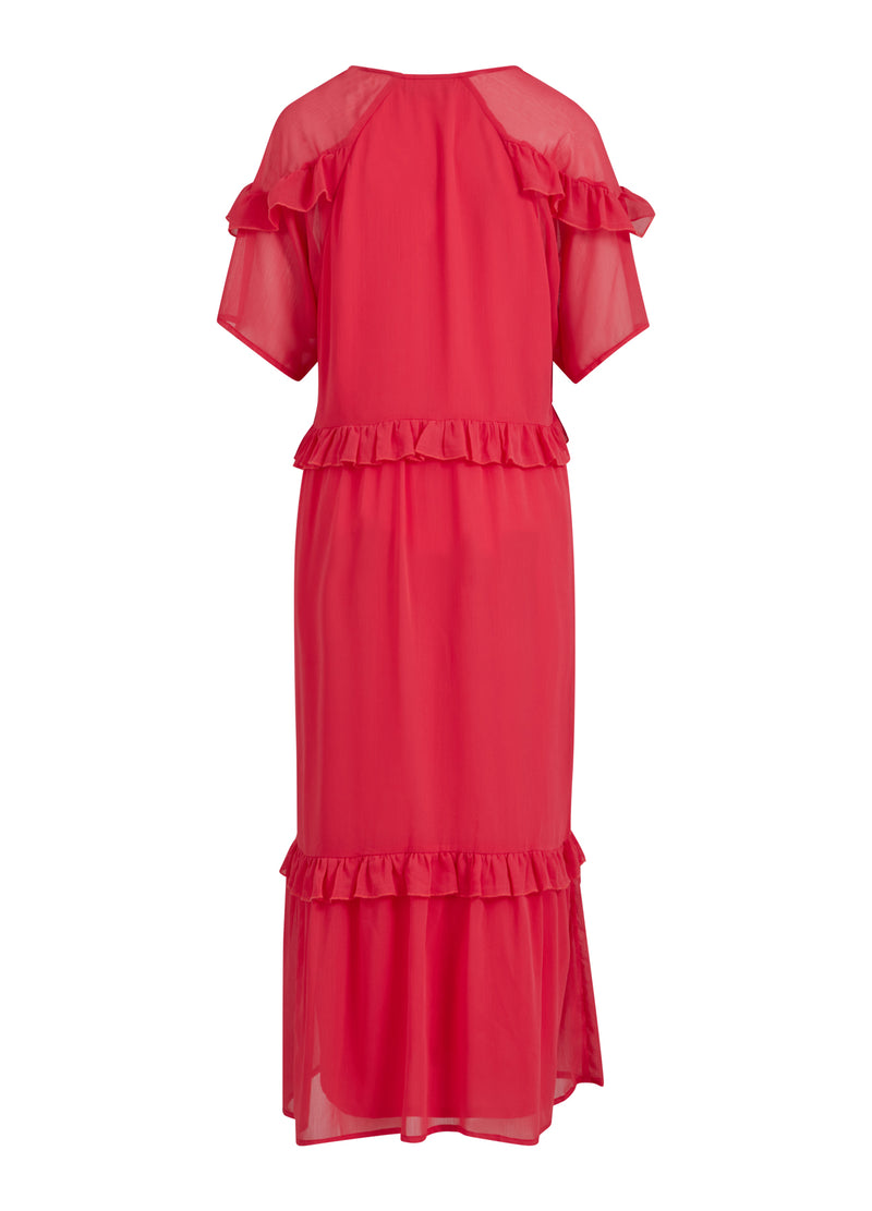 Coster Copenhagen LANG KJOLE M. FLÆSER Kjole Coral pink - 626