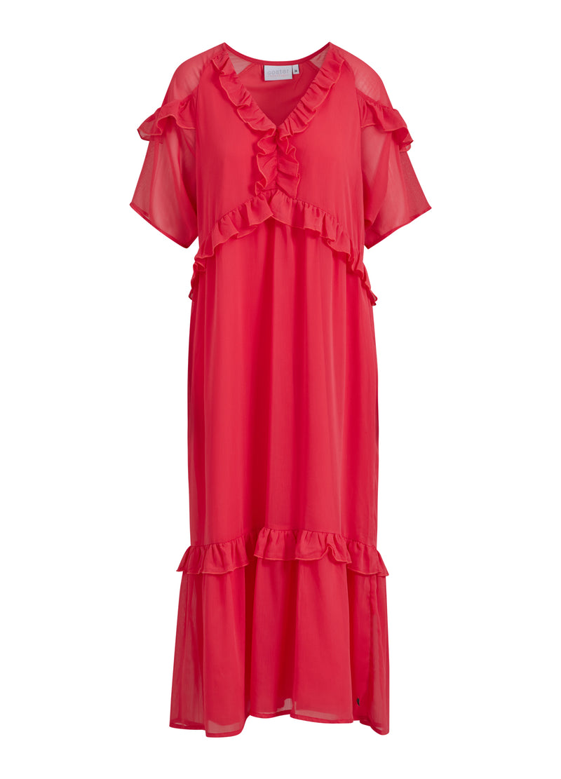 Coster Copenhagen LANG KJOLE M. FLÆSER Kjole Coral pink - 626