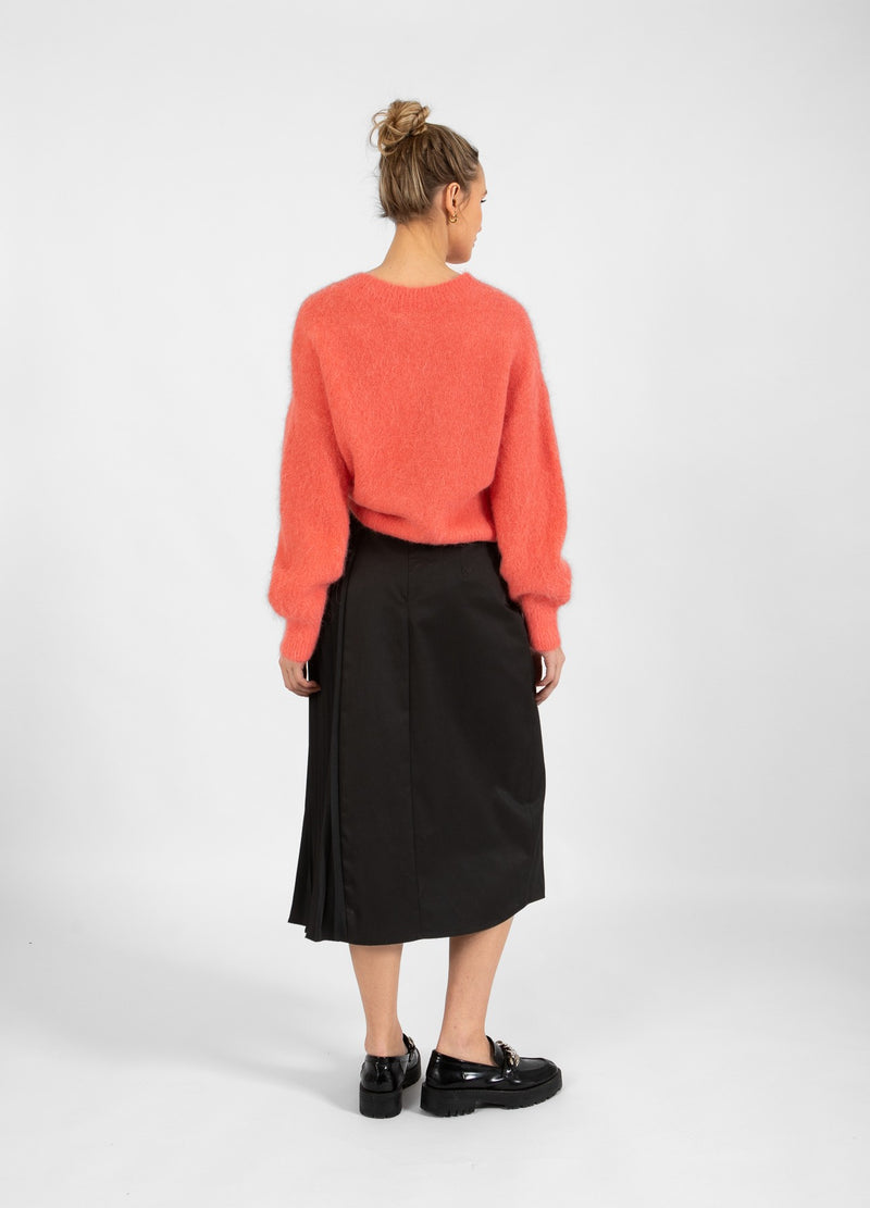 Coster Copenhagen  LANG NEDERDEL MED BÆLTE OG PLISSÉ Skirt Black - 100