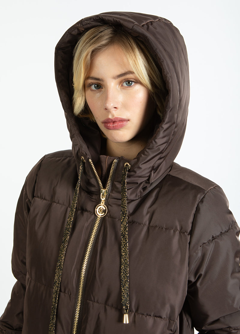 Coster Copenhagen LANG PUFFERJAKKE Outerwear Dark Brown - 335
