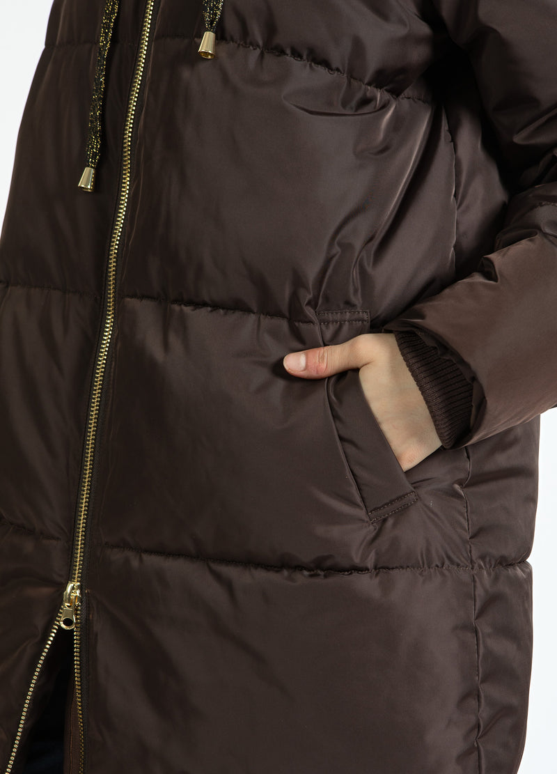Coster Copenhagen LANG PUFFERJAKKE Outerwear Dark Brown - 335