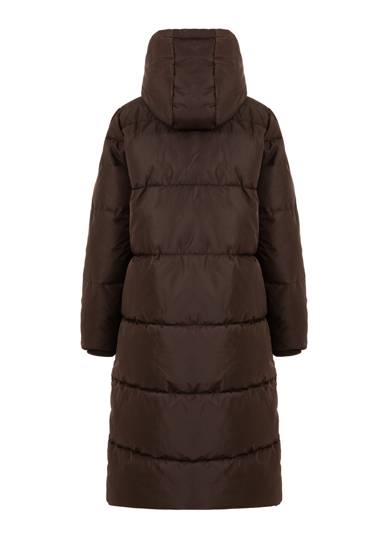 Coster Copenhagen LANG PUFFERJAKKE Outerwear Dark Brown - 335