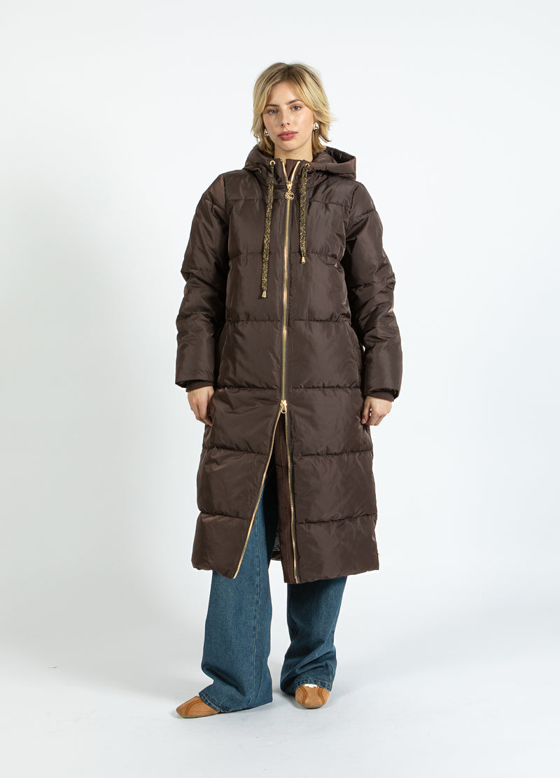 Coster Copenhagen LANG PUFFERJAKKE Outerwear Dark Brown - 335