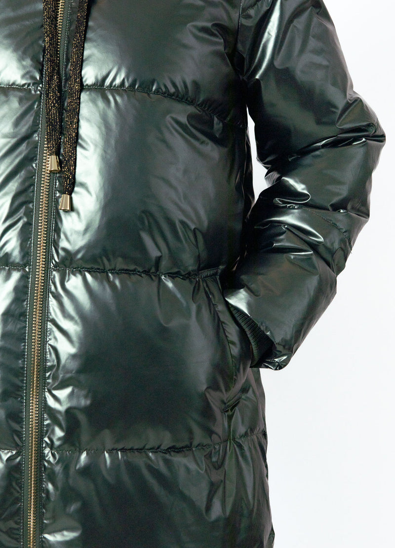 Coster Copenhagen LANG PUFFERJAKKE Outerwear Metallic army - 417