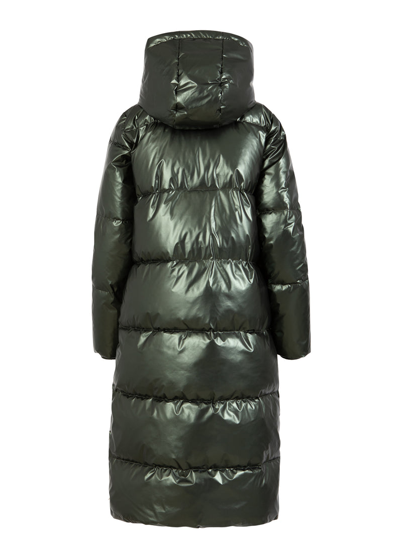 Coster Copenhagen LANG PUFFERJAKKE Outerwear Metallic army - 417