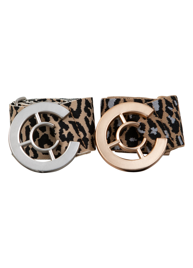 Coster Copenhagen LOGO BÆLTE MED TRYK Accessories Leo print sand - 277 (gold buckle)