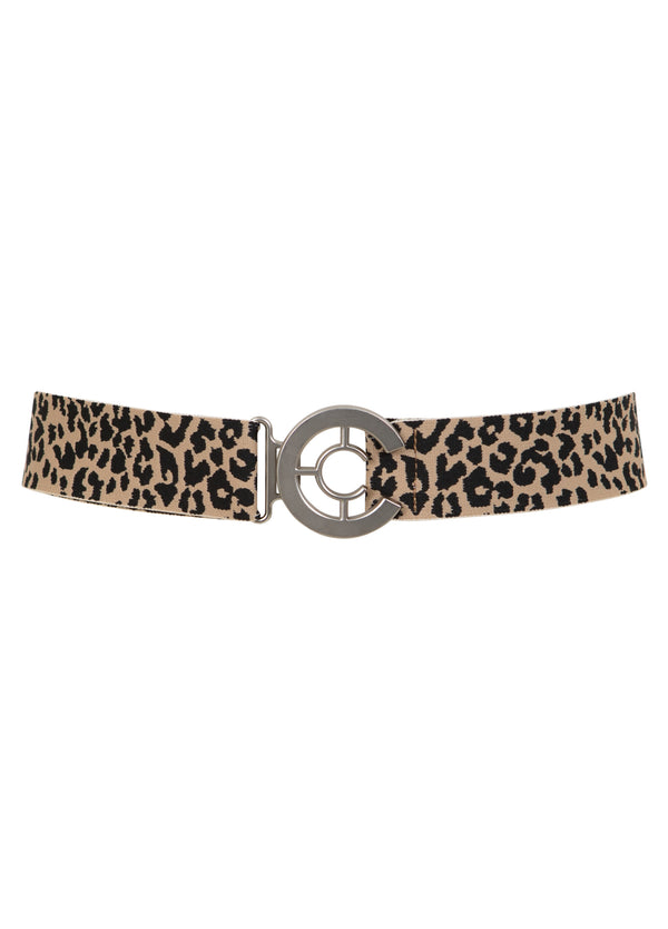 Coster Copenhagen LOGO BÆLTE MED TRYK Accessories Leo print yellow - 724 (silver buckle)