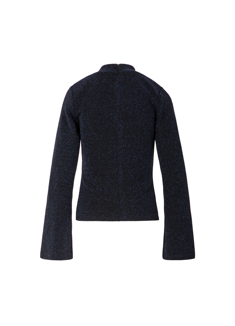 Coster Copenhagen LUREX BLUSE MED BREDE MANCHETTER Shirt/Blouse Eclipse blue - 555