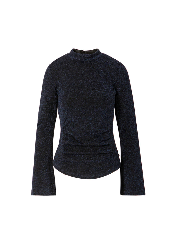 Coster Copenhagen LUREX BLUSE MED BREDE MANCHETTER Shirt/Blouse Eclipse blue - 555