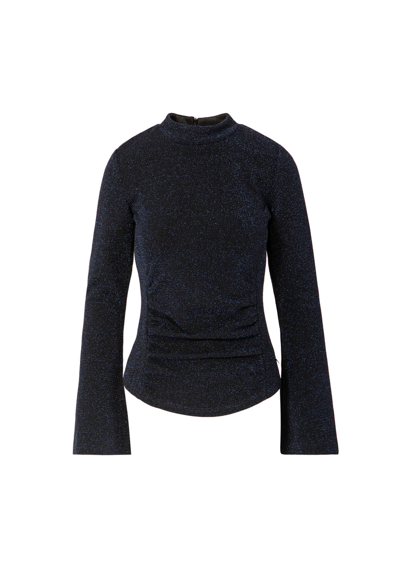 Coster Copenhagen LUREX BLUSE MED BREDE MANCHETTER Shirt/Blouse Eclipse blue - 555