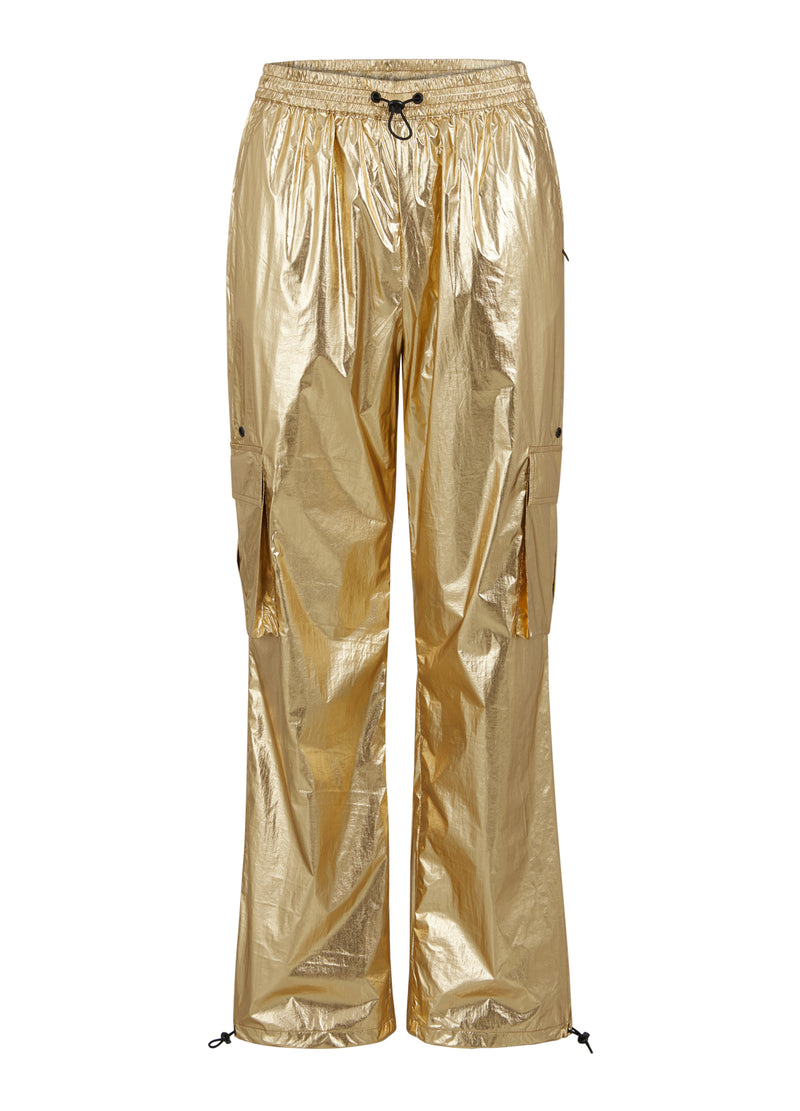 Coster Copenhagen METALLISK CARGO BUKSER - SILLE FIT Pants Metallic gold - 786