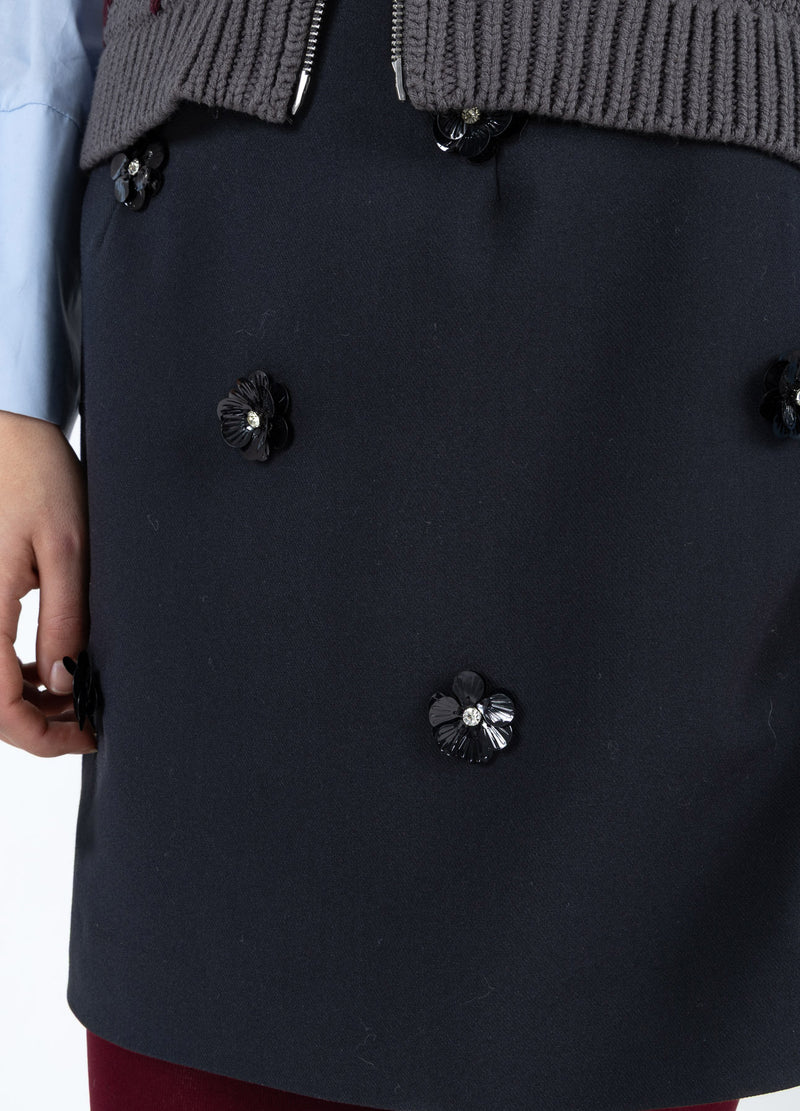Coster Copenhagen MININEDERDEL MED BLOMSTER Skirt Black - 100