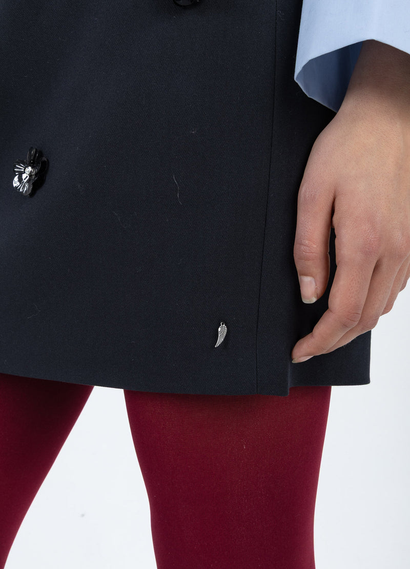 Coster Copenhagen MININEDERDEL MED BLOMSTER Skirt Black - 100
