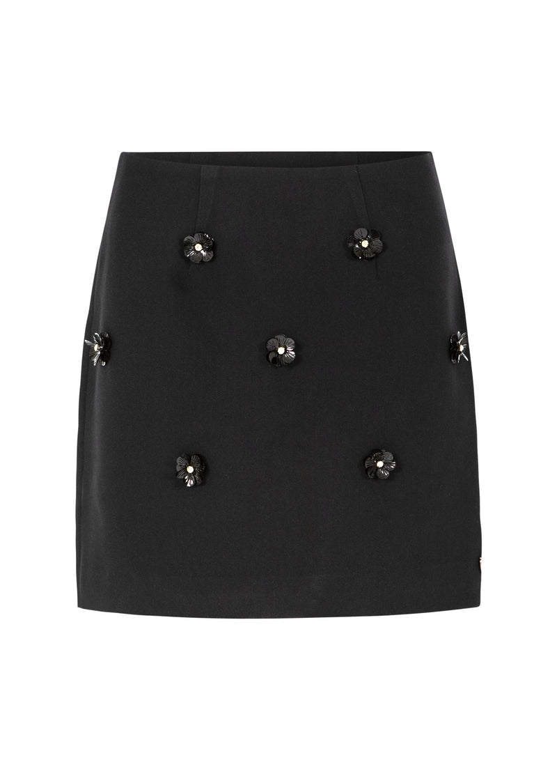 Coster Copenhagen MININEDERDEL MED BLOMSTER Skirt Black - 100