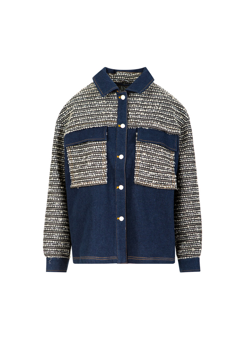Coster Copenhagen MIX JACQUARD JAKKE Outerwear Denim/ jaquard mix - 577