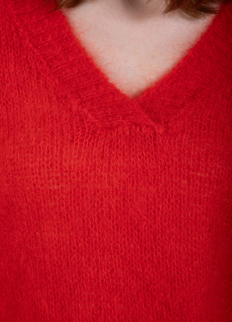 Coster Copenhagen MOHAIR V-HALS Knitwear Red - 613